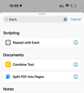 Create foreach loop