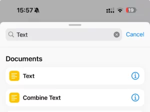 Add text action