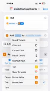 Add text result to variable