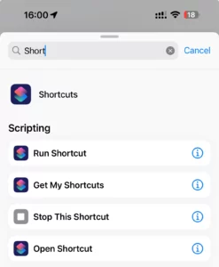 Run shortcut with saving data