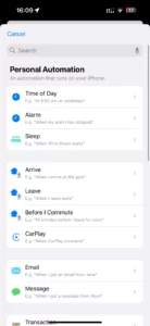 List of automation triggers